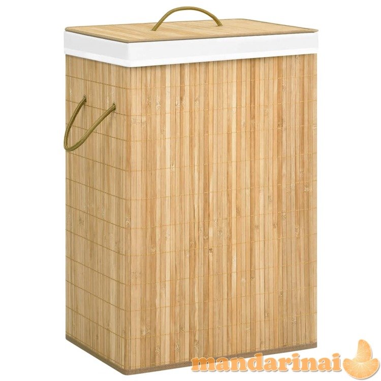 Skalbinių krepšys su 2 skyriais, bambukas, 72l