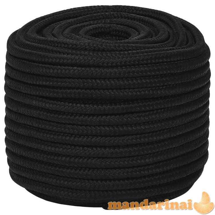 Darbo virvė, juodos spalvos, 12mm, 25m, poliesteris