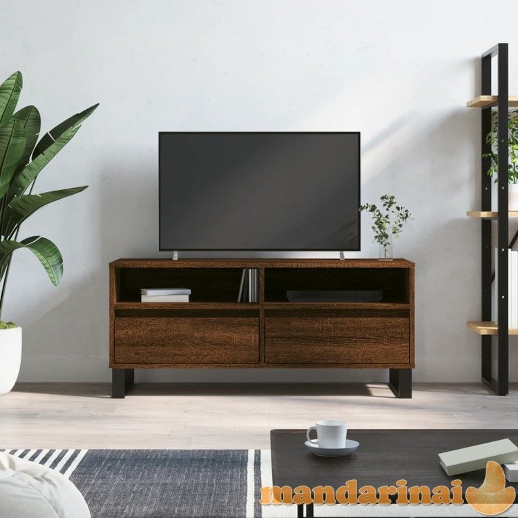 Televizoriaus spintelė, ruda ąžuolo, 100x34,5x44,5cm, mediena