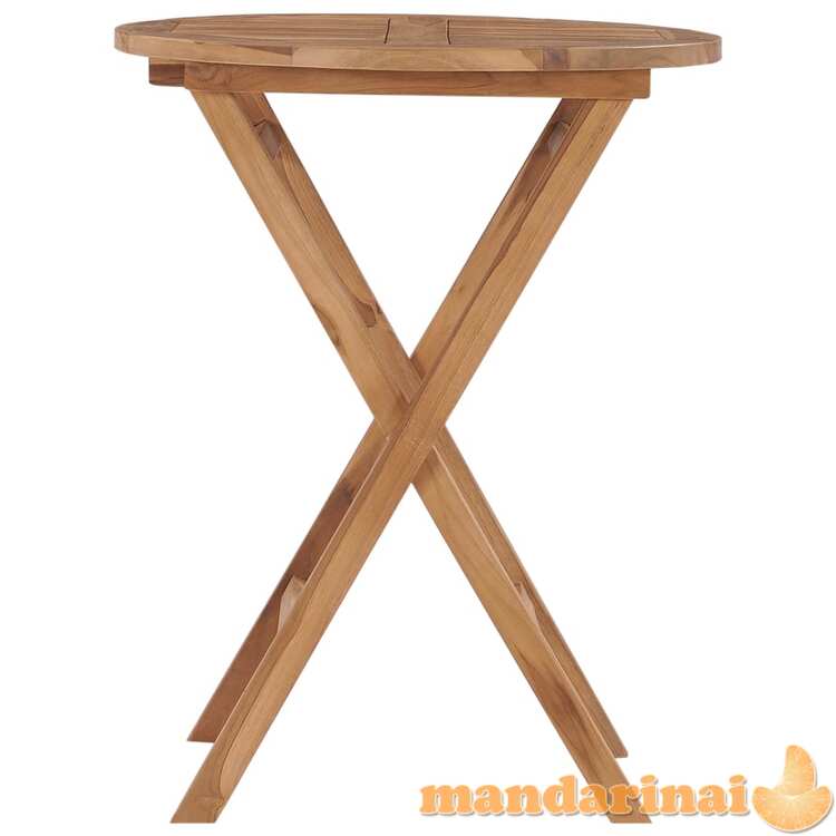 Sulankstomas sodo stalas, 60cm, tikmedžio medienos masyvas
