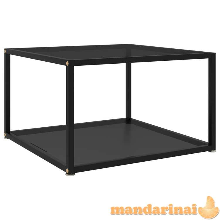 Arbatos staliukas, juodas, 60x60x35cm, grūdintas stiklas
