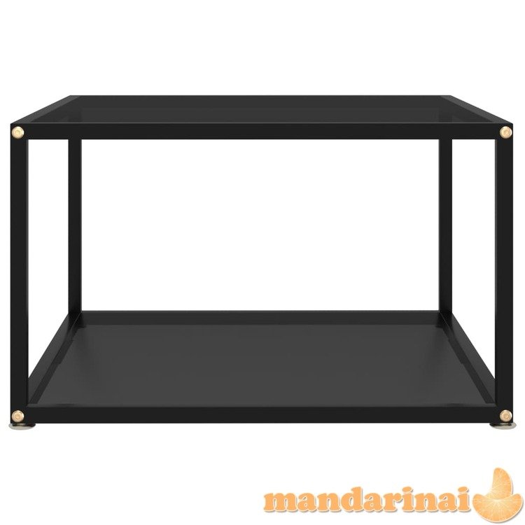 Arbatos staliukas, juodas, 60x60x35cm, grūdintas stiklas