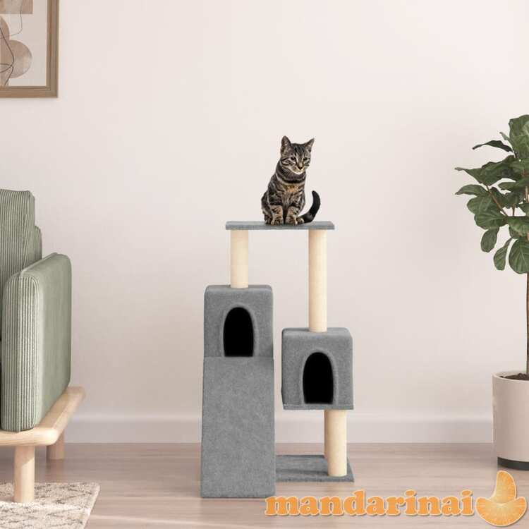 Draskyklė katėms su stovais iš sizalio, šviesiai pilka, 82cm