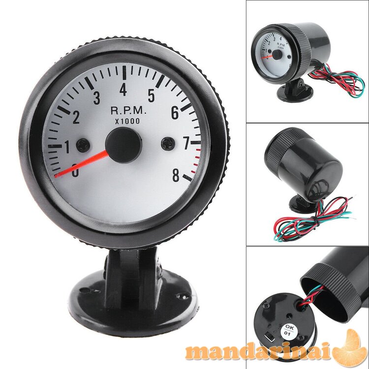 12V analoginis tachometras su apšvietimu