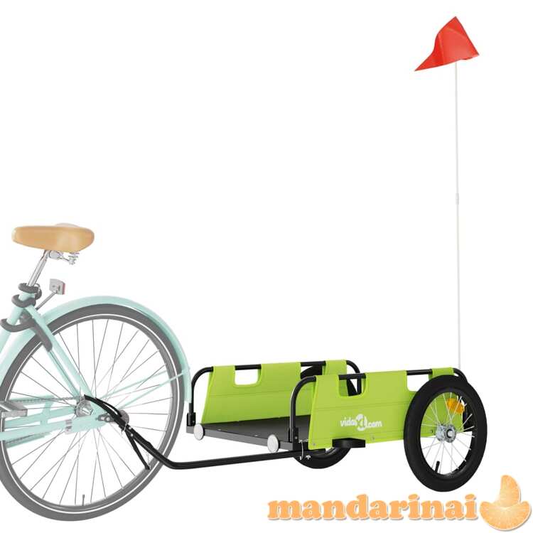 Krovininė dviračio priekaba, žalia, oksfordo audinys/geležis