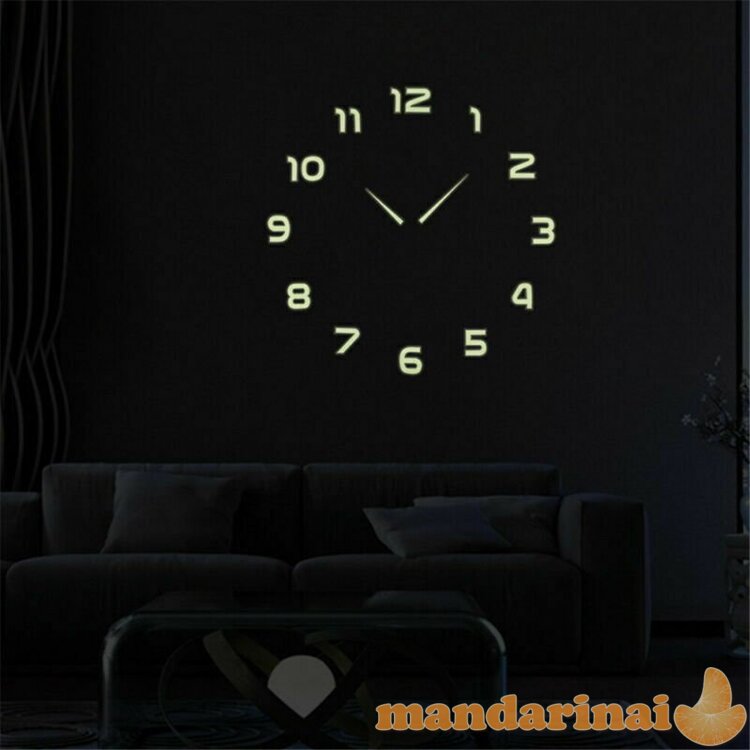 Naktį švytintis 3D sieninis laikrodis