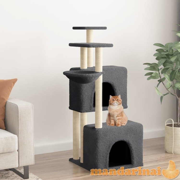 Draskyklė katėms su stovais iš sizalio, tamsiai pilka, 122cm