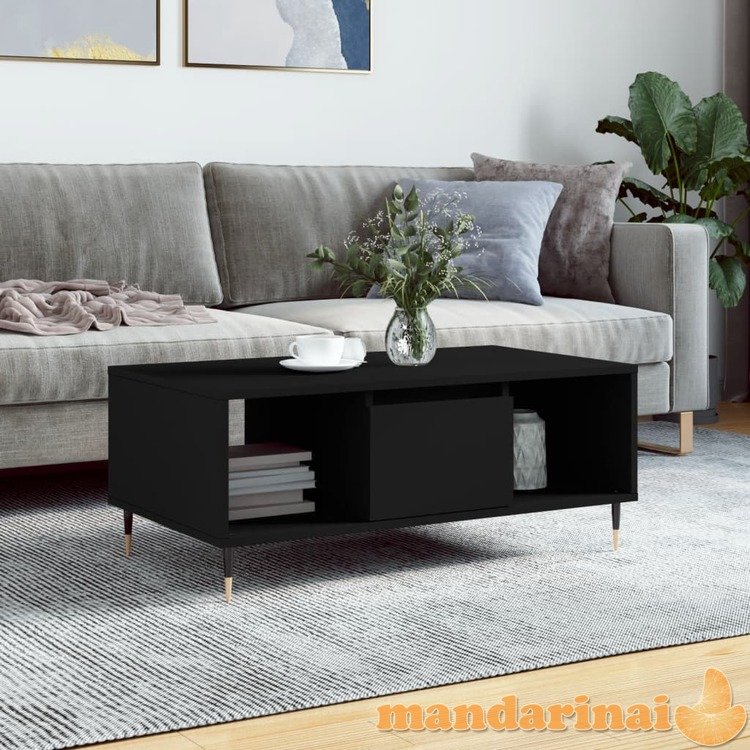 Kavos staliukas, juodas, 90x50x36,5cm, apdirbta mediena
