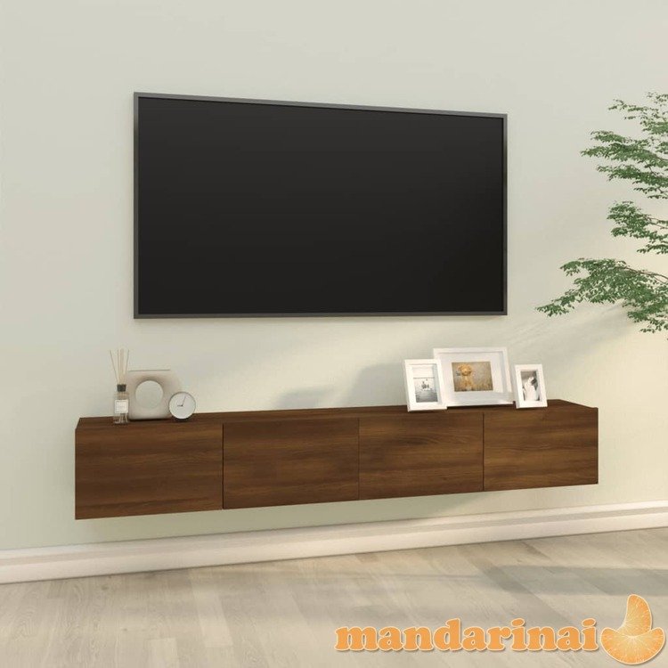 Televizoriaus spintelės, 2vnt., rudos, 100x30x30cm, mediena