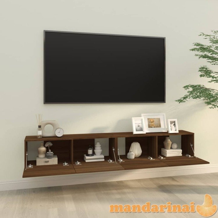 Televizoriaus spintelės, 2vnt., rudos, 100x30x30cm, mediena