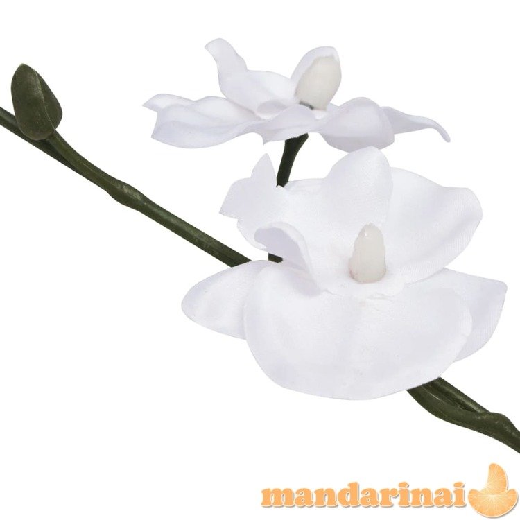 Dirbtinė orchidėja su vazonu, 30 cm, balta
