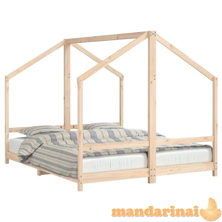 Vaikiškos lovos rėmas, 2x(80x200)cm, pušies medienos masyvas