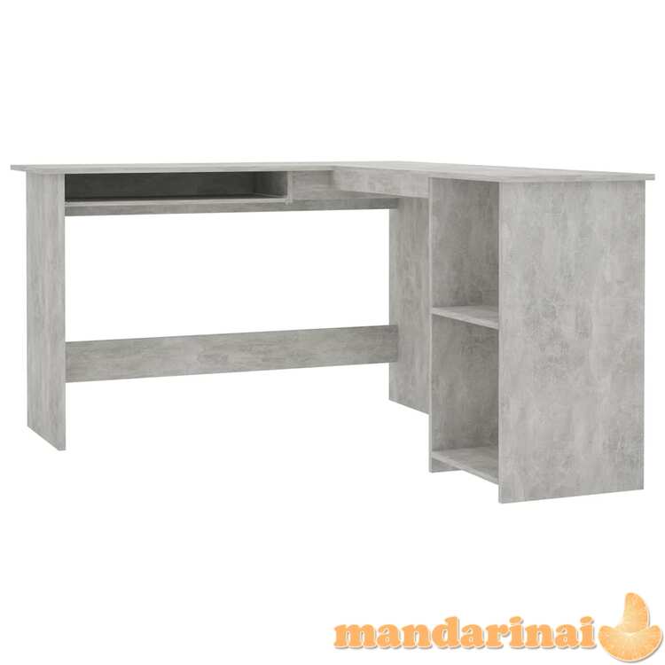 Kampinis stalas, betono pilka, 120x140x75cm, mdp, l formos