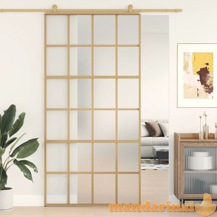 Stumdomos durys, auksinės, 102,5x205cm, esg stiklas/aliuminis