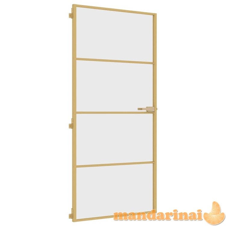 Vidaus durys, auksinės, 93x201,5cm, grūdintas stiklas/aliuminis