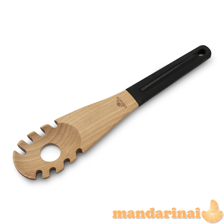 Natūralus medinis šaukštas su 320R skylėmis