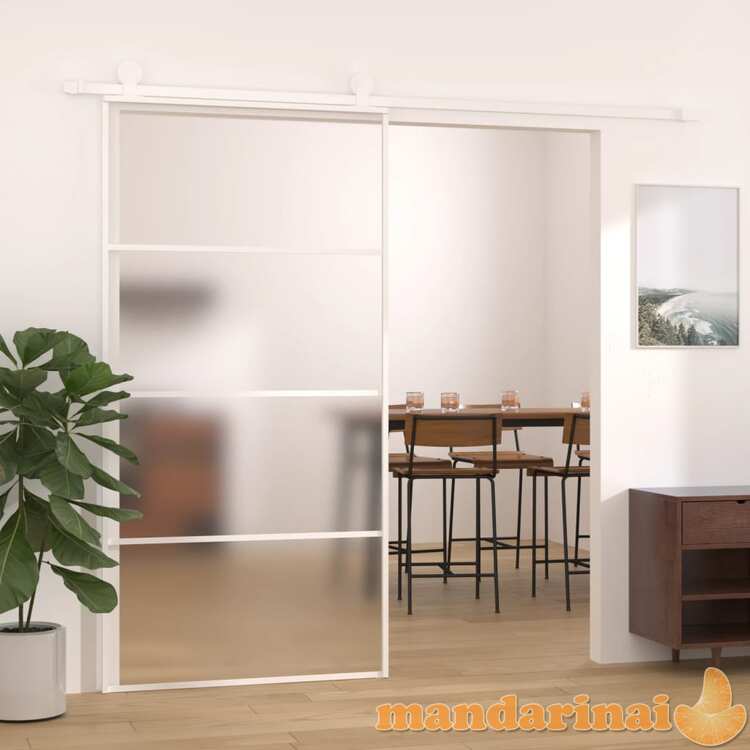 Stumdomos durys, baltos, 102,5x205cm, esg stiklas ir aliuminis