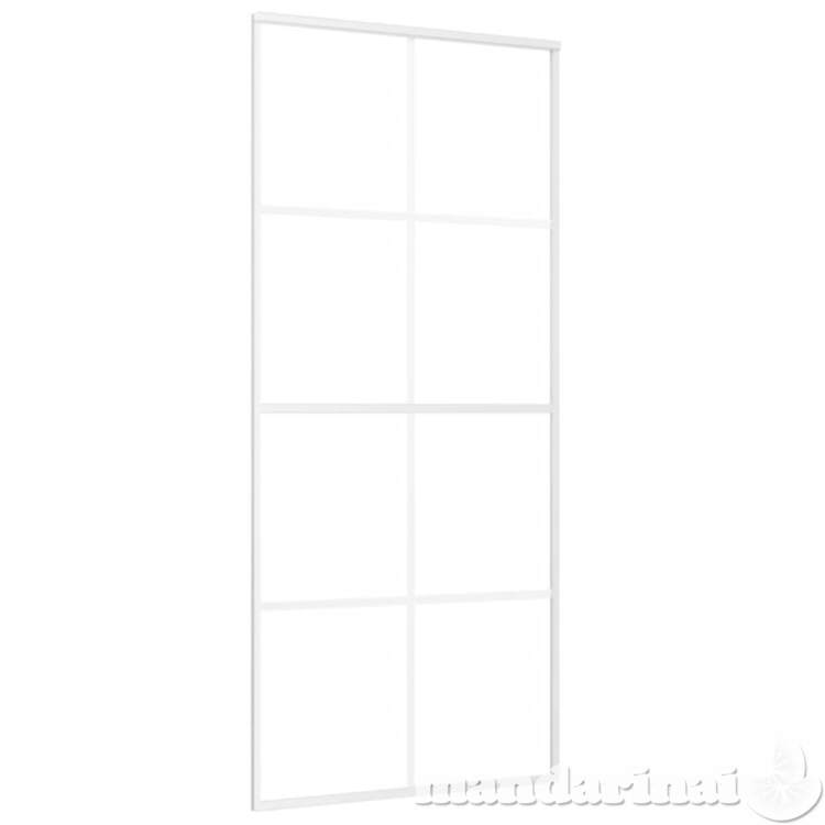 Stumdomos durys, baltos, 90x205cm, esg stiklas ir aliuminis