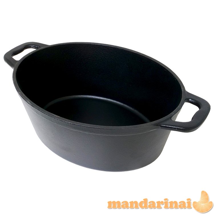 Ovalus emaliuotas ketaus puodas 