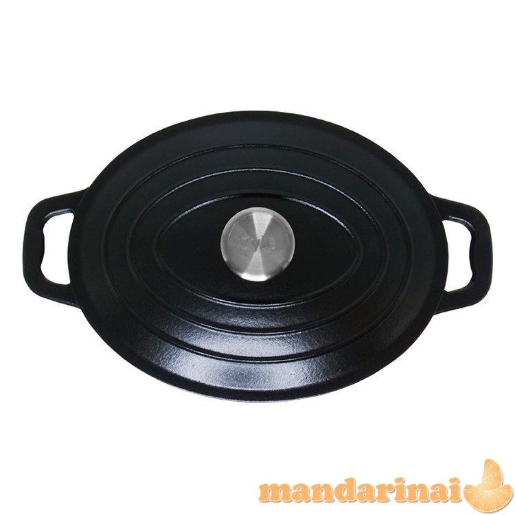 Ovalus emaliuotas ketaus puodas 