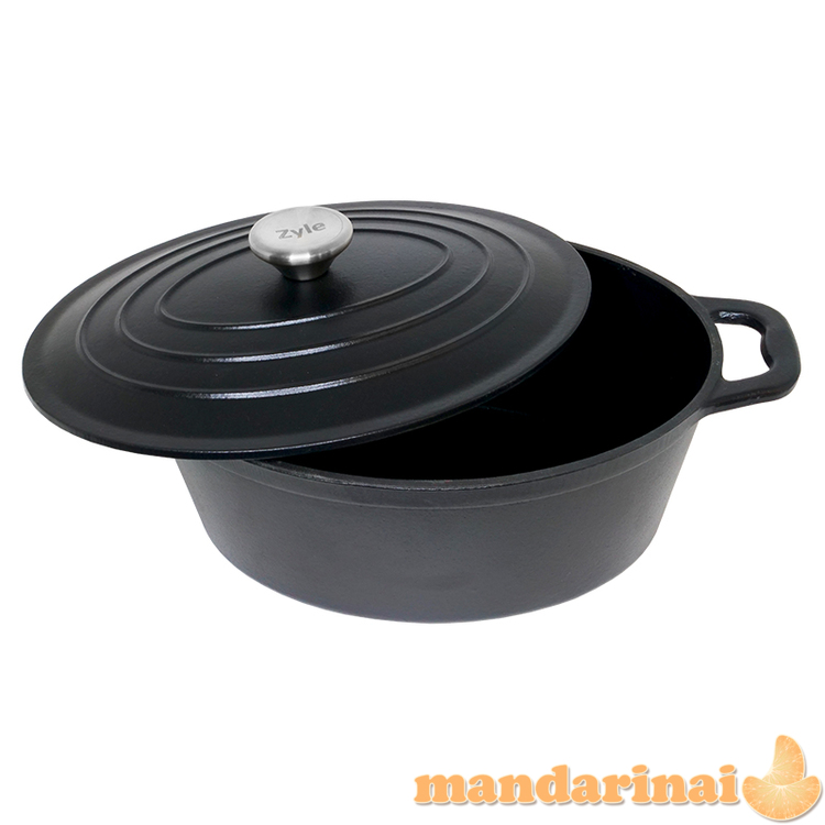 Ovalus emaliuotas ketaus puodas 