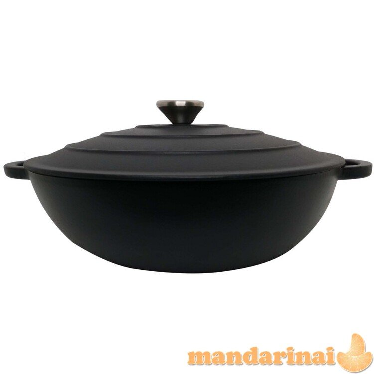 Apvalus emaliuotas ketaus puodas 