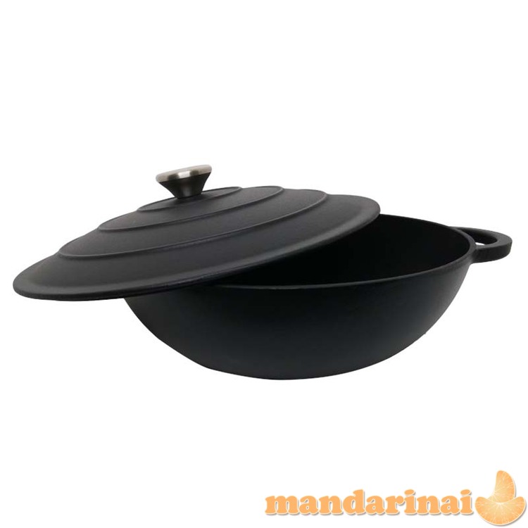 Apvalus emaliuotas ketaus puodas 