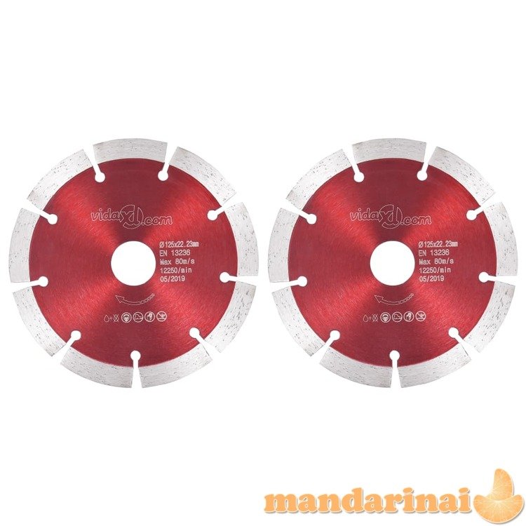 Deimantiniai pjovimo diskai, 2vnt., plienas, 125mm