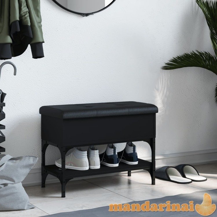 Batų suoliukas, juodos spalvos, 62x32x45cm, apdirbta mediena