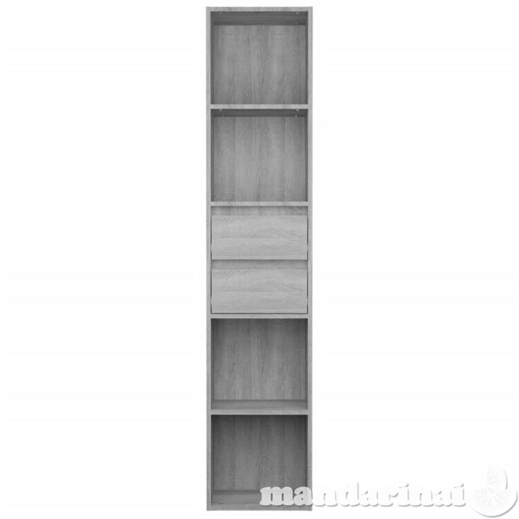 Spintelė knygoms, pilka ąžuolo, 36x30x171cm, apdirbta mediena