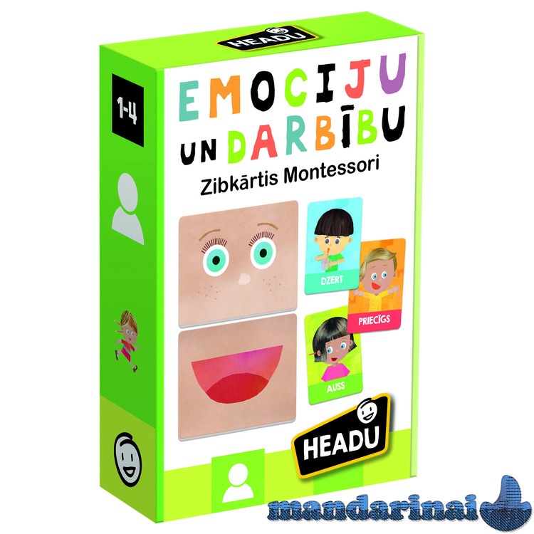 HEADU Flashcards Emotions and Actions Montessori (In Latvian lang.)