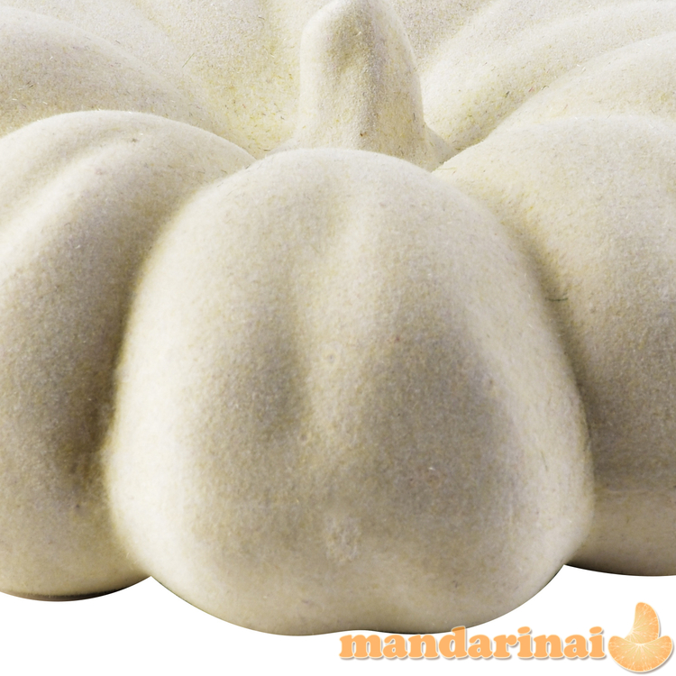 Veliūrinė moliūgo figūrėlė 16xh6cm - smėlio spalvos 