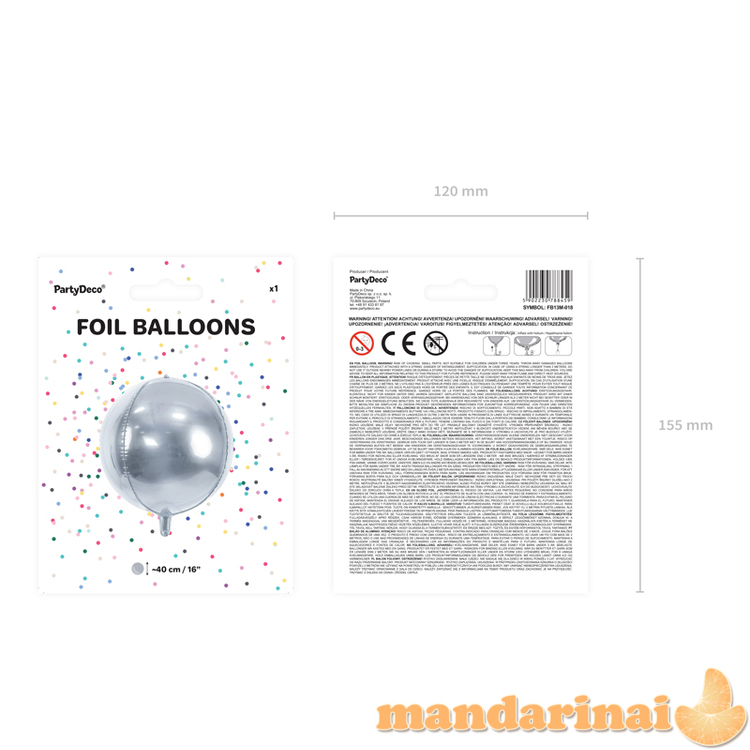 Folinis balionas - sidabrinis 3