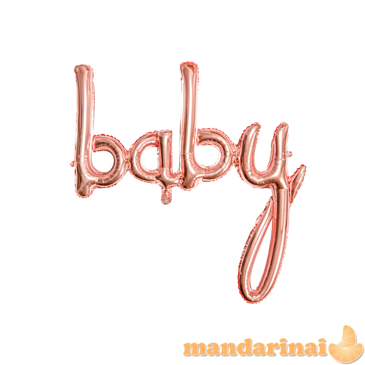 Foil balloon Baby, rose gold, 73.5x75.5cm