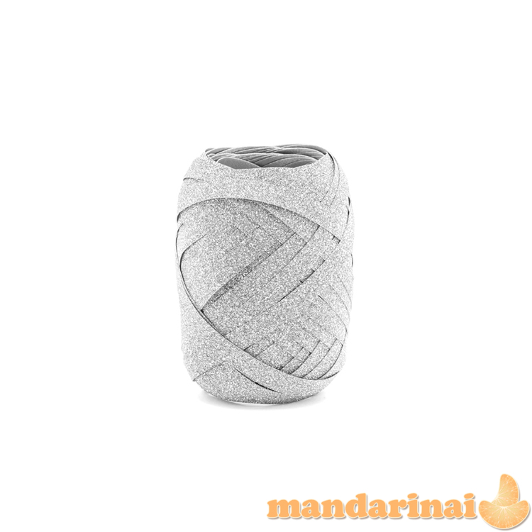 Plastic ribbon, silver, 5mm/10m