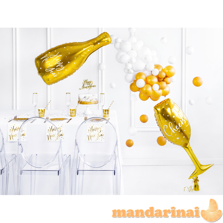 Foil balloon Bottle - Happy New Year, 32x82cm, gold 3