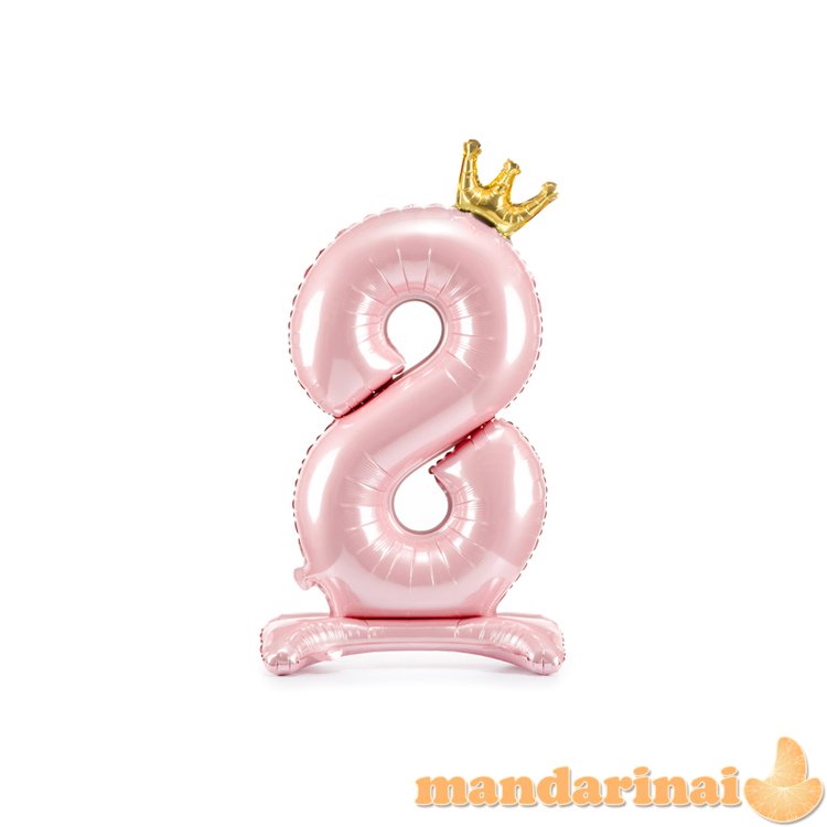Standing foil balloon Number   8   , 84 cm,  light pink