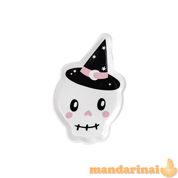 Paper plates Skull, 18x27 cm, mix (1 pkt / 6 pc.)