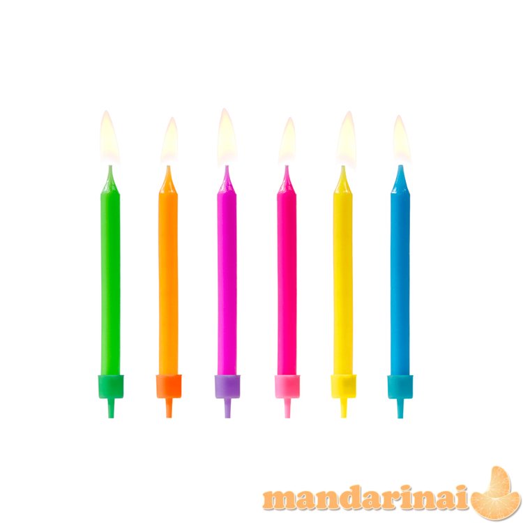 Birthday candles Colourful, mix, 6.5cm (1 pkt / 6 pc.)