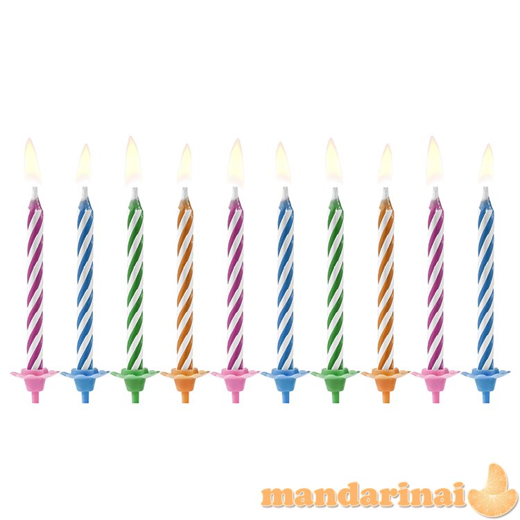 Birthday candles Magic, mix, 6cm (1 pkt / 10 pc.)