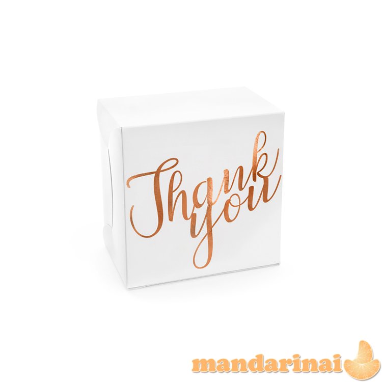 Decorative cake boxes - Thank you, rose gold, 14x8.5x14cm (1 pkt / 10 pc.)