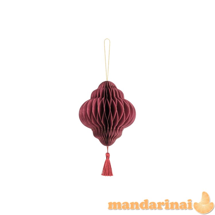 Paper honeycomb ornament Lantern, deep red, 13,2x15cm