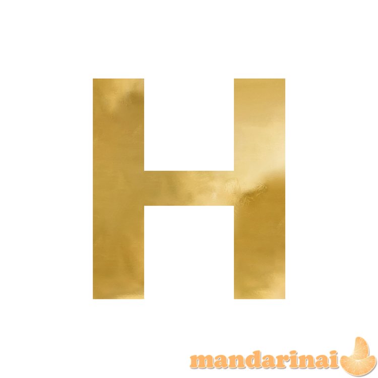 Mirror letter   H  , gold, 53x60 cm