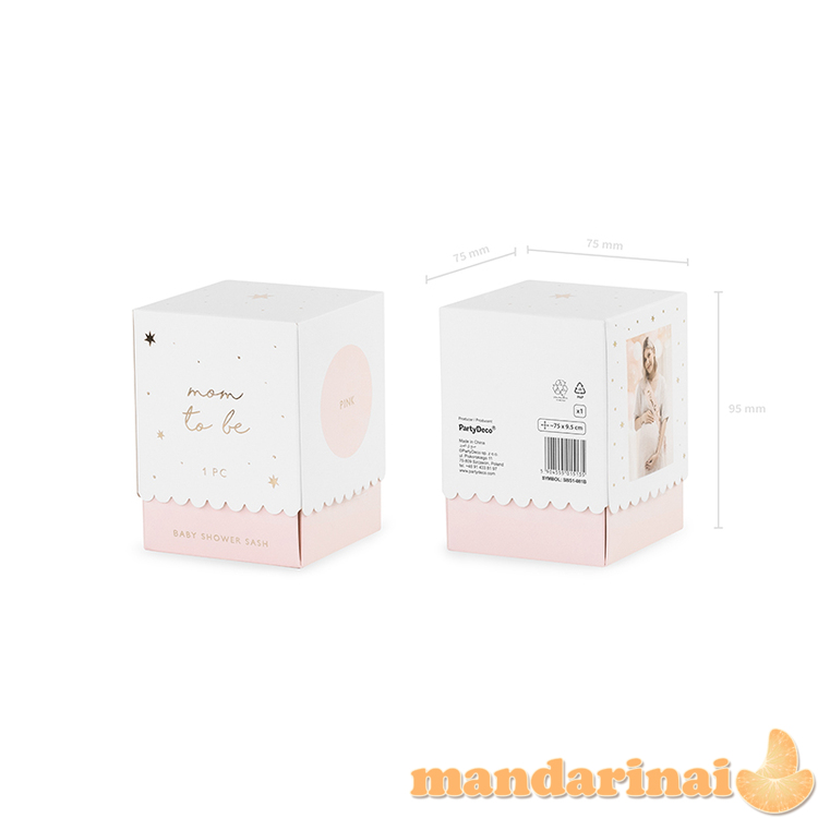 Sash Mom to be, pale pink, 75 cm