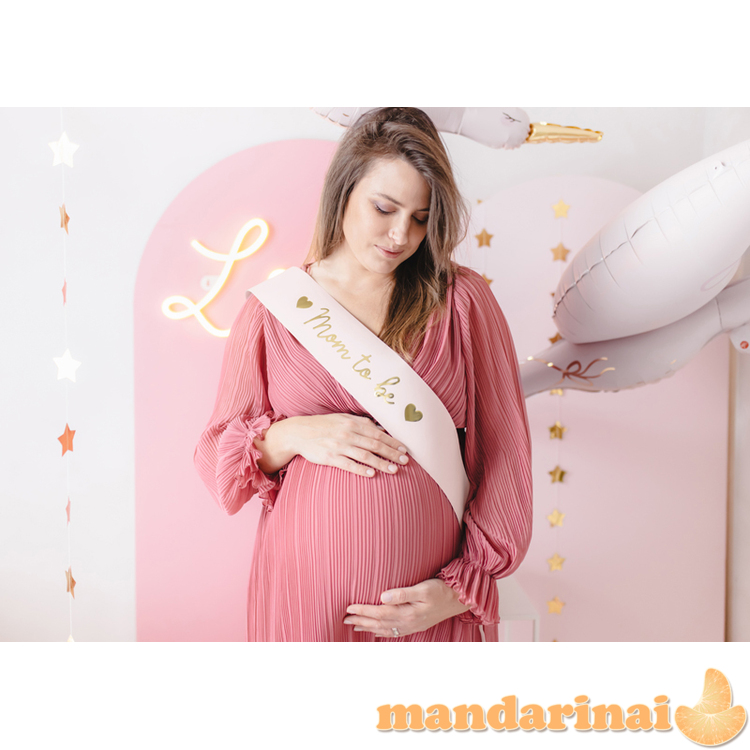 Sash Mom to be, pale pink, 75 cm