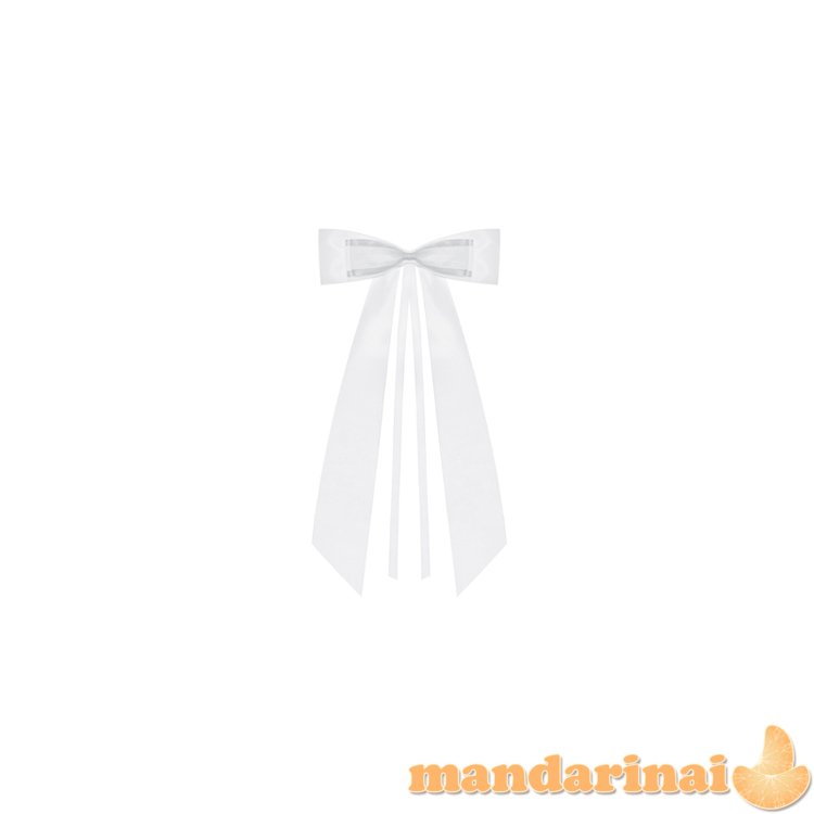 Bows with a bow tie, white, 14cm (1 pkt / 4 pc.)