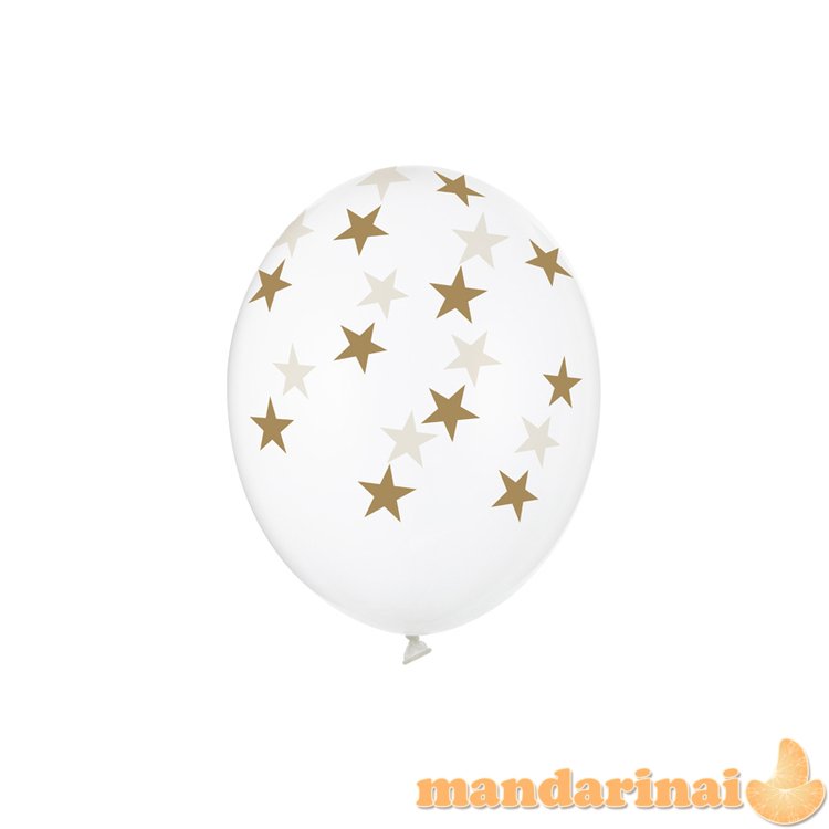 Balloons 30cm, Stars, Crystal Clear (1 pkt / 50 pc.)