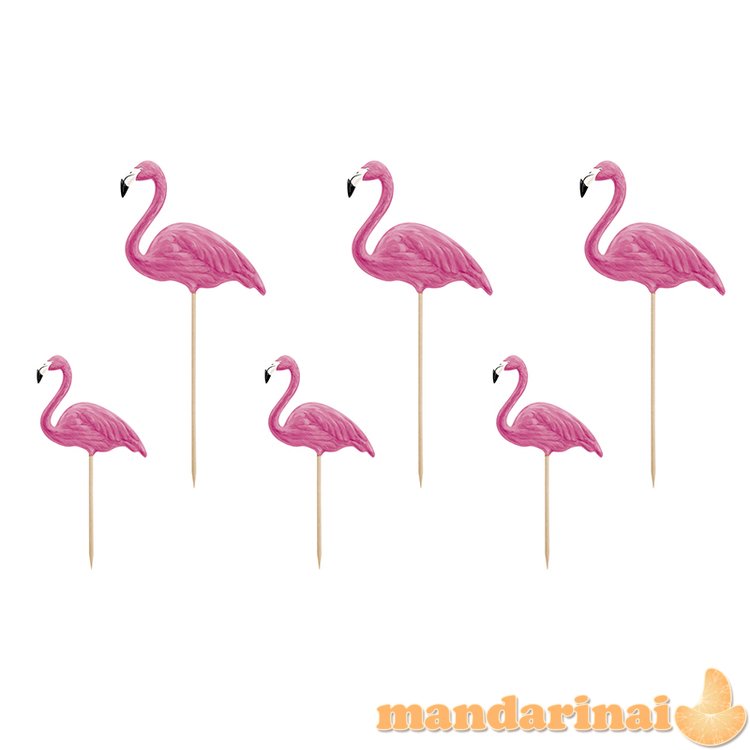 Toppers Aloha - Flamingos, 15-23.5cm (1 pkt / 6 pc.)