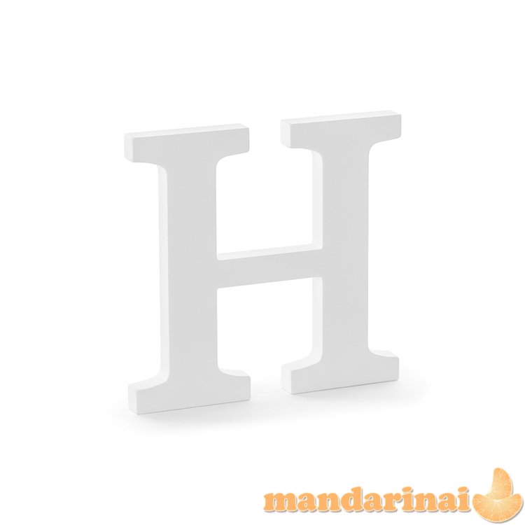Wooden letter H, white, 21x20cm
