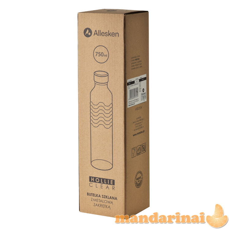 HOLLIE CLEAR butelis 750 ml 4.5x6.5x 28.5 cm 2